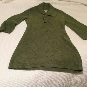 Long green sweater